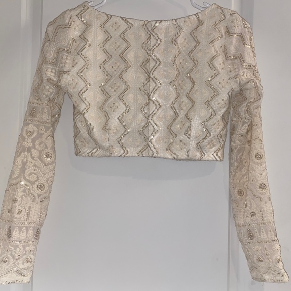 Ivory sequin lehenga top - Picture 2 of 2
